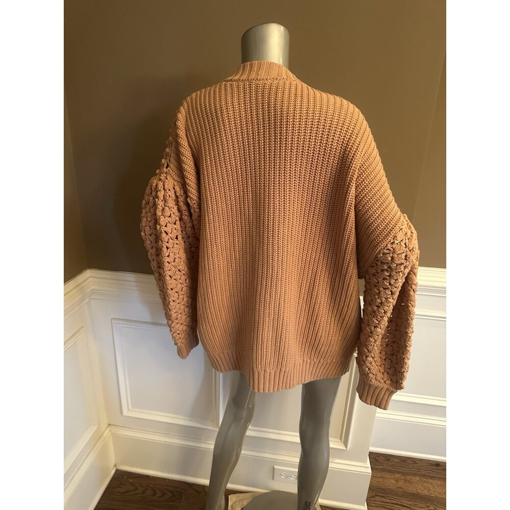 Farm Rio Large Cable Knit Carmel Cardigan Size Large - Picture 8 of 8